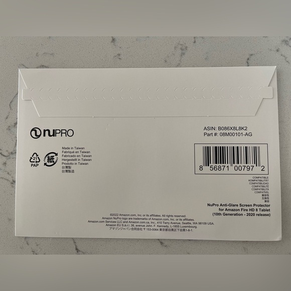 NuPro Anti-Glare Screen Protector for Amazon Fire HD 8 tablet and Fire HD 8 Plus - Picture 7 of 9